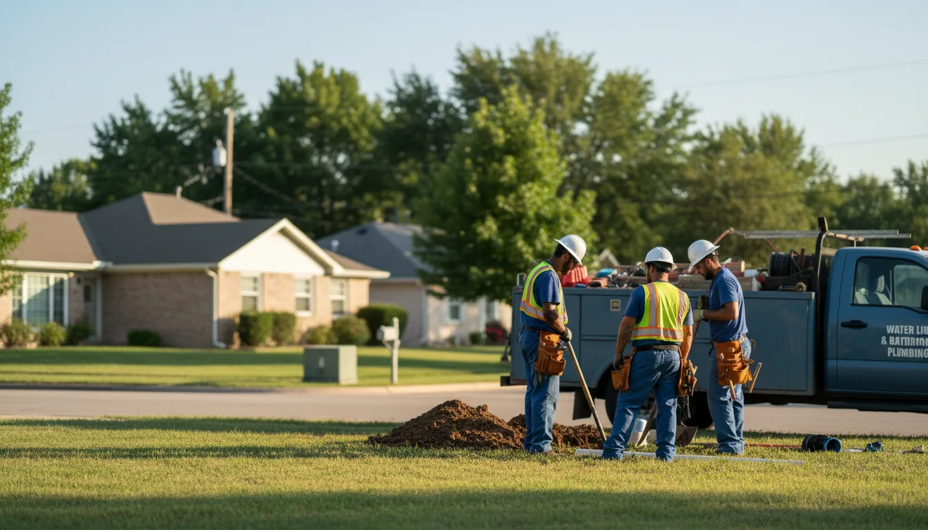 Residential water line and bathroom plumbing service in Urbana, OH